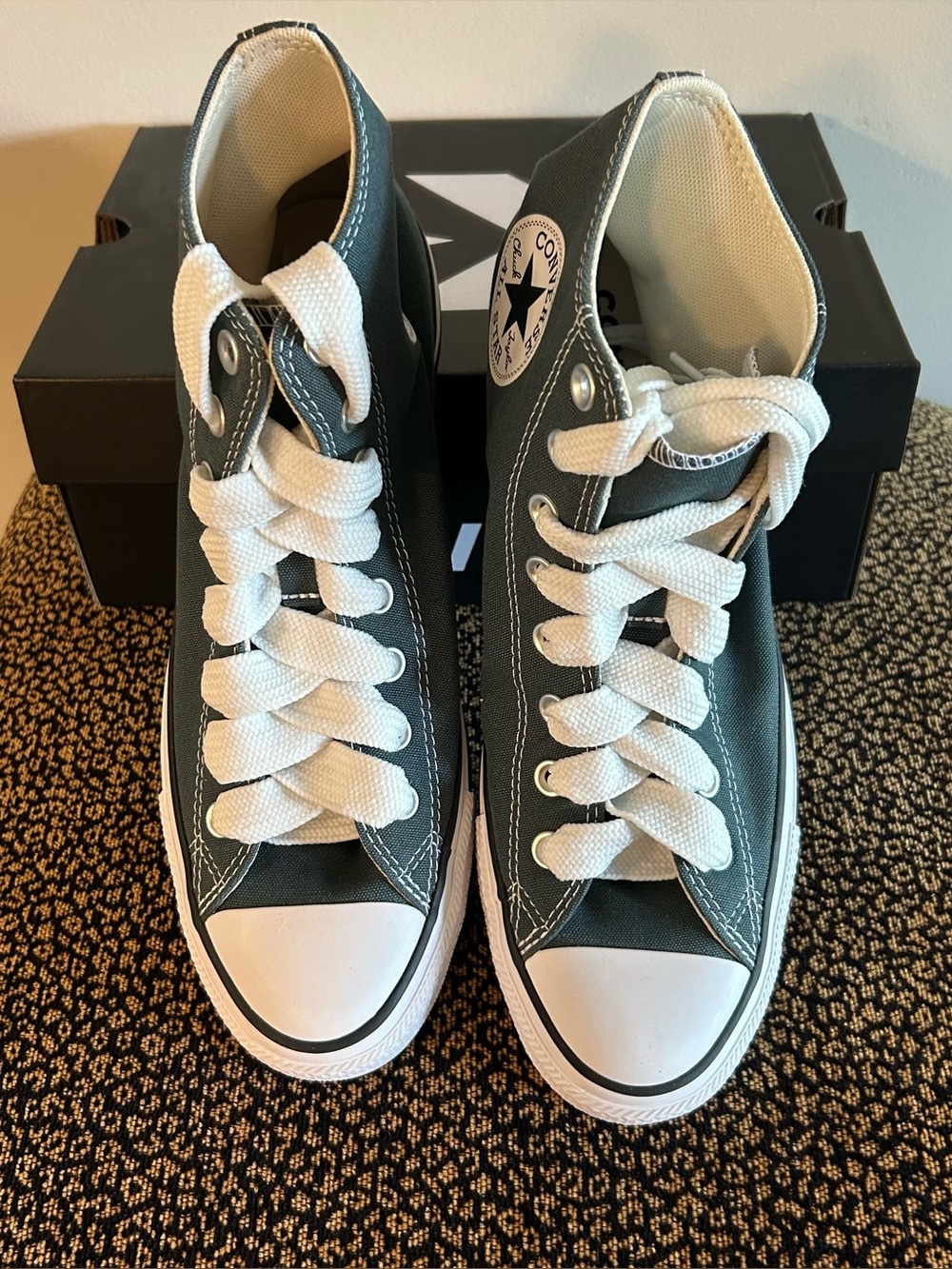 NEW Converse AS High Top Sneakers Dark Green w Bonus Chunky Laces
